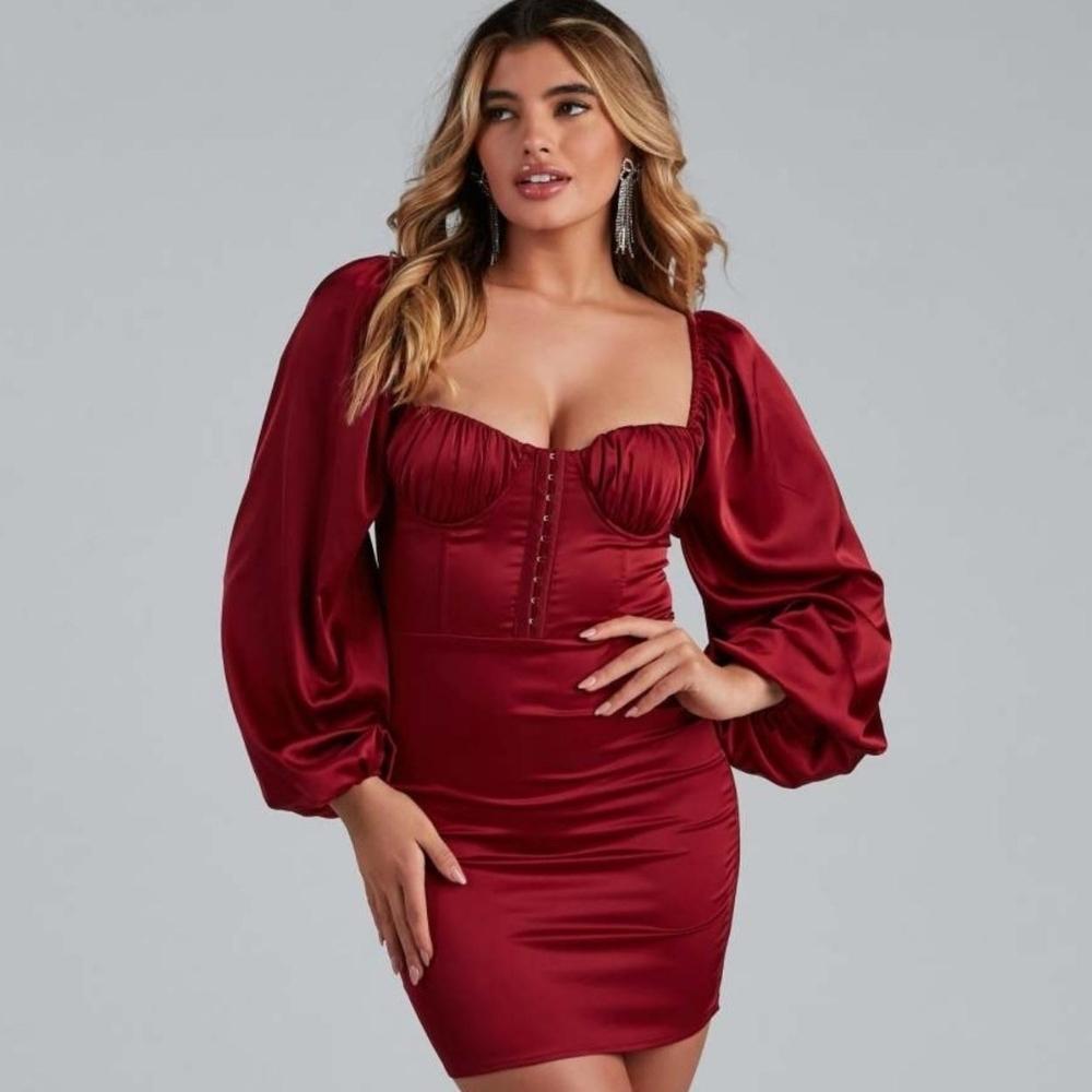 Windsor Vibrant Red Satin Dress